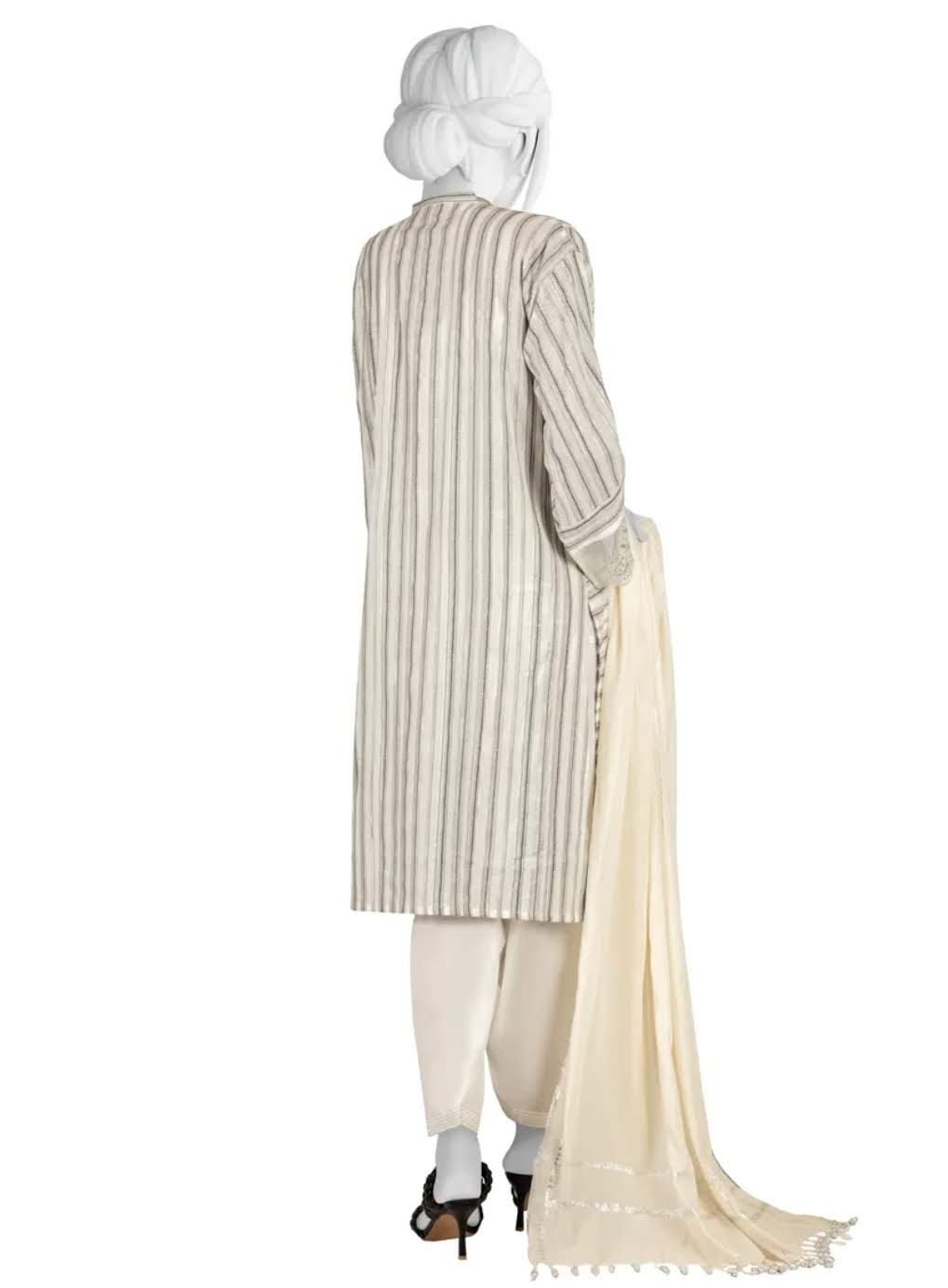 BLACK & WHITE JACQUARD 3PC STITCHED | JLAWN-S-US-23-038/S MONO CHROME