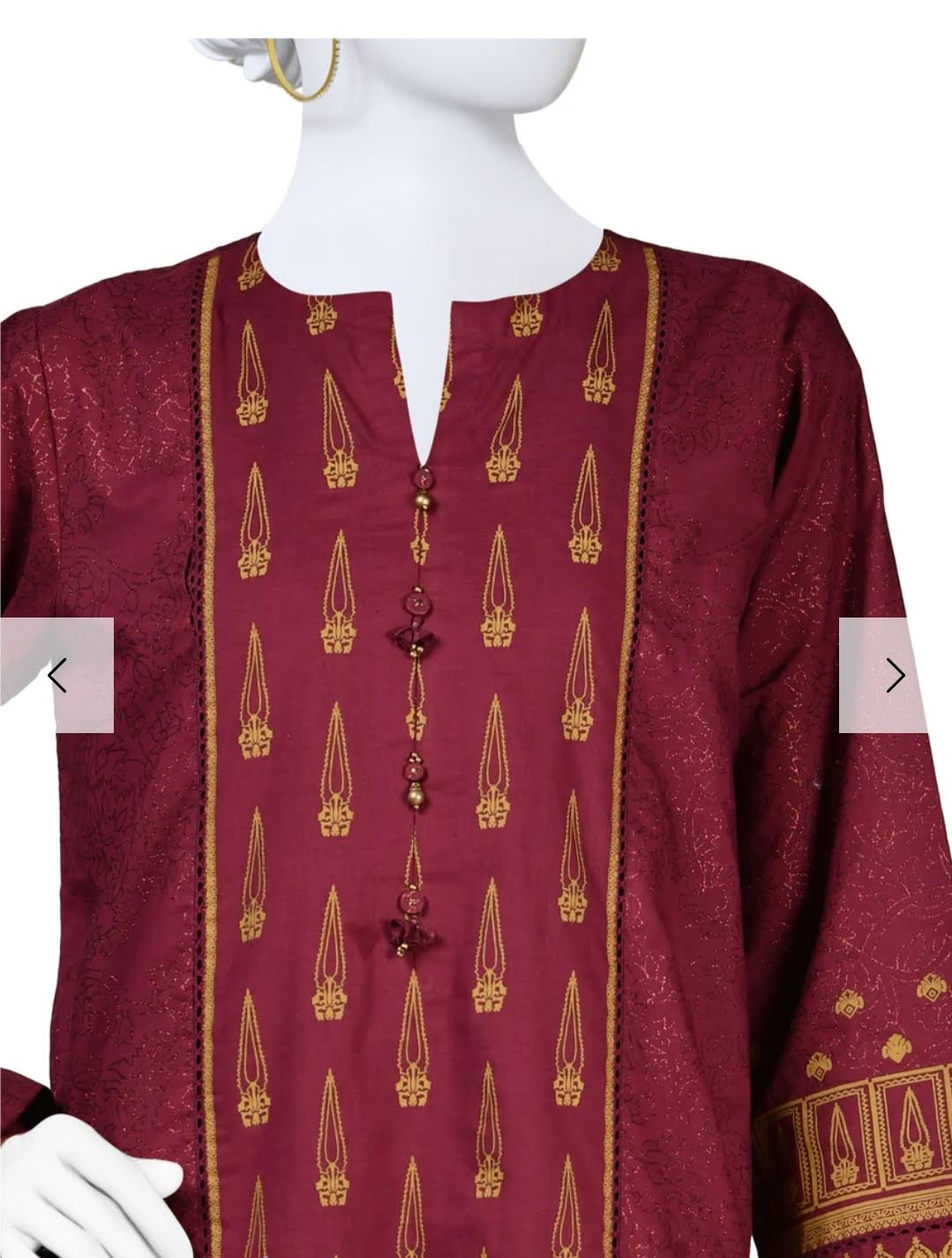 MAROON LAWN STITCHED 3PC