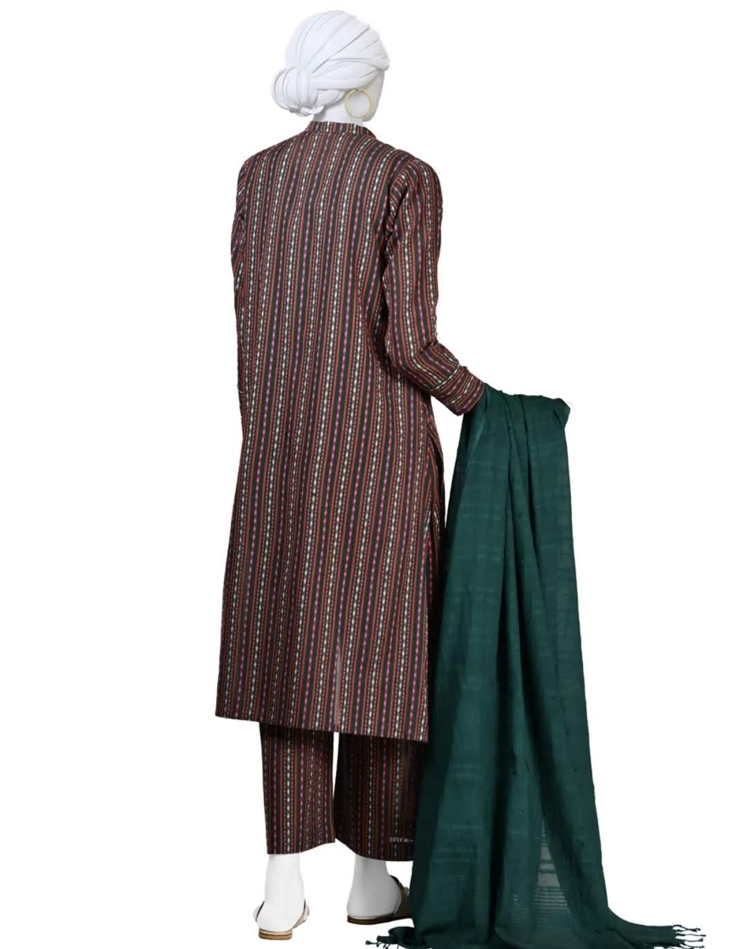 GREEN TEXTURED STITCHED 3PC