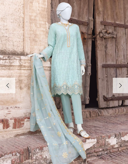 LIGHT FEROZI LAWN 3PC STITCHED